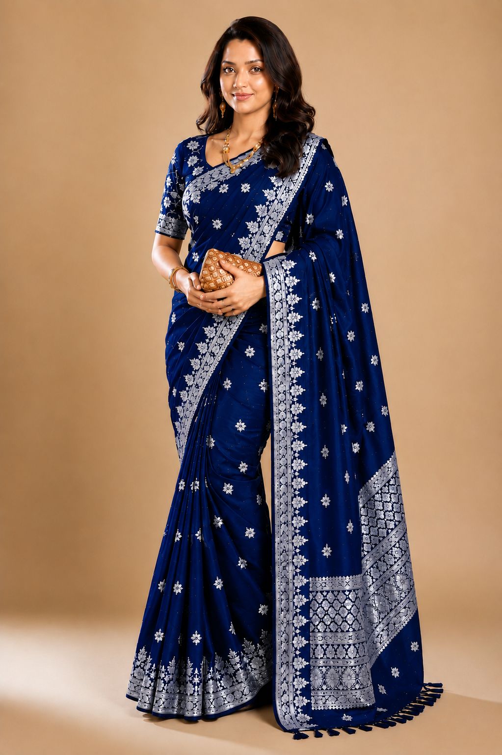 Premium Pure marron Katan Silk Saree (Zari Weaving) with a matching blouse piece 7062